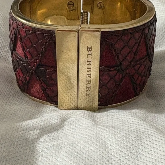 Burberry Red and Gold Textured Bracelet - Picture 2 of 5